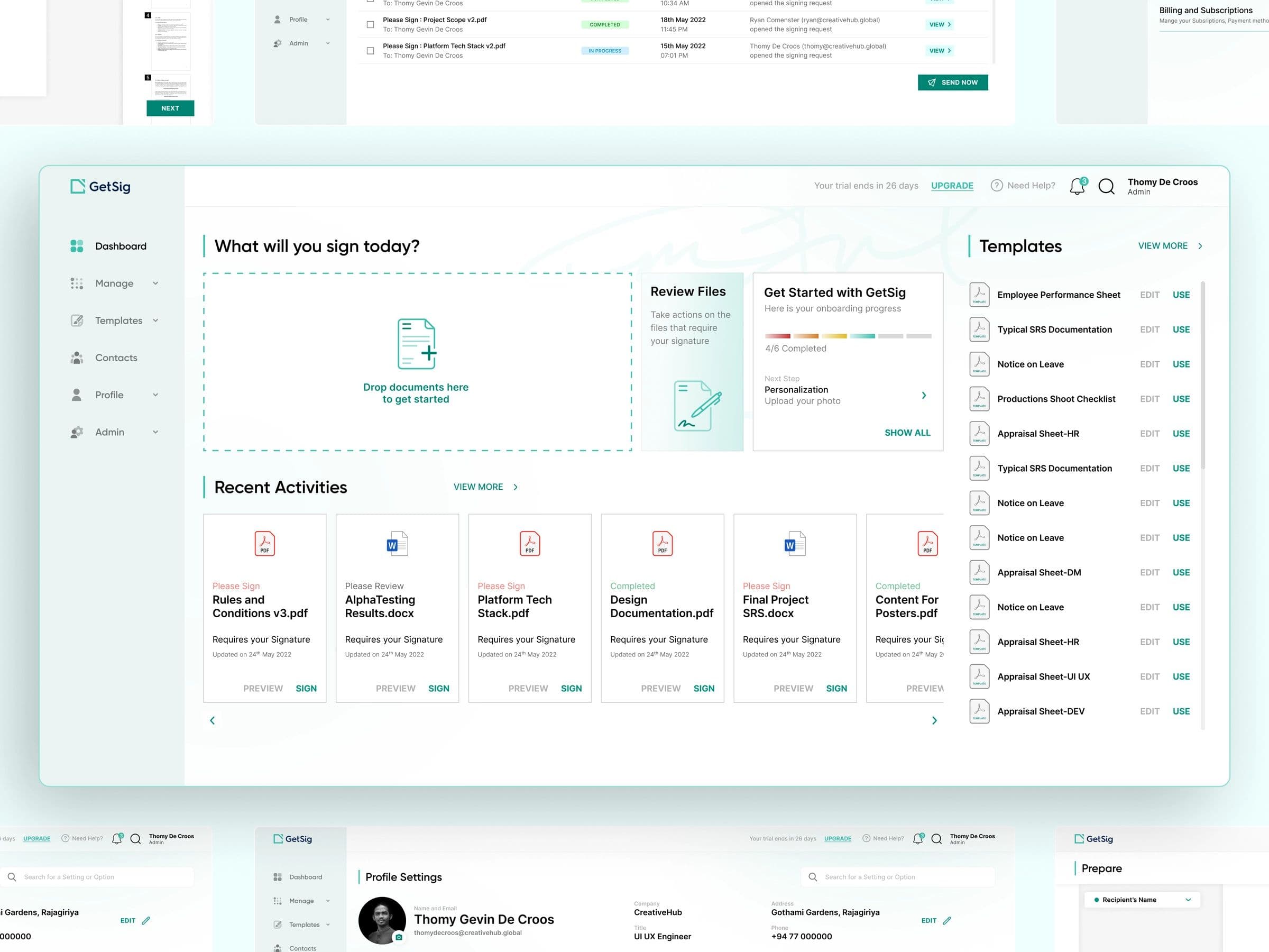 GetSig SaaS Web Application Design 1